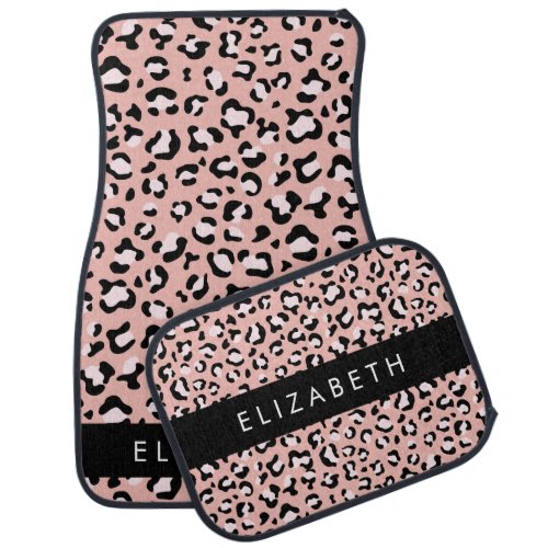 Leopard Print Spots Pink Leopard Your Name Car Floor Mat