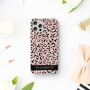 Leopard Print, Spots, Pink Leopard, Your Name iPhone 12 Pro Case
