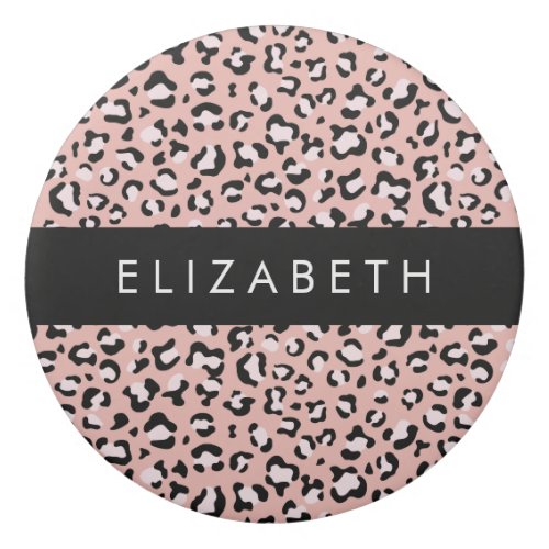 Leopard Print Spots Pink Leopard Your Name Eraser