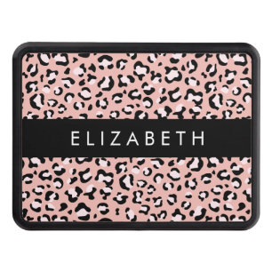Leopard Print, Spots, Pink Leopard, Your Name Hitch Cover