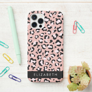 Leopard Print, Spots, Pink Leopard, Your Name iPhone 12 Pro Case