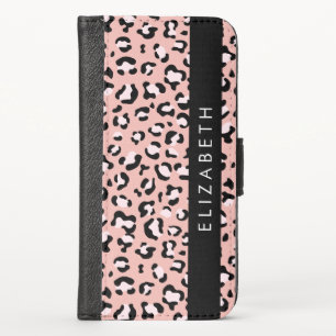 Leopard Print, Spots, Pink Leopard, Your Name iPhone X Wallet Case