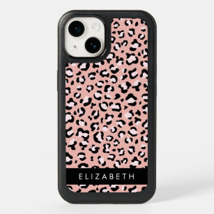 Leopard Print, Spots, Pink Leopard, Your Name OtterBox iPhone 14 Case