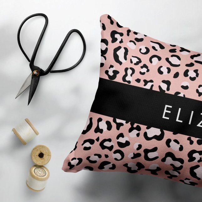 Leopard Print, Spots, Pink Leopard, Your Name Pillow Case (Creator Uploaded)