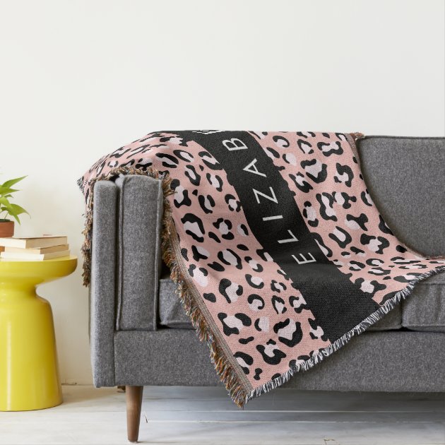 Pink 2024 leopard throw