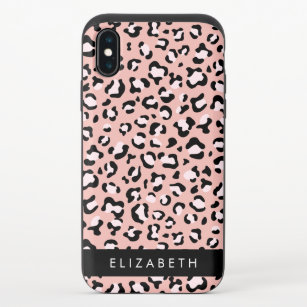 Leopard Print, Spots, Pink Leopard, Your Name iPhone X Slider Case