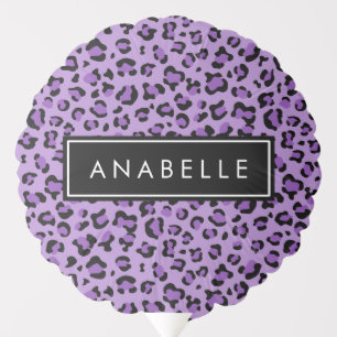 Leopard Print, Spots, Purple Leopard, Your Name Balloon