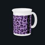 Leopard Print, Spots, Purple Leopard, Your Name Beverage Pitcher<br><div class="desc">Elegant,  stylish and sophisticated leopard pattern in purple color. Modern and trendy gift,  perfect for the animal print lover in your life. Personalize by adding your name,  nickname,  monogram or initials.</div>