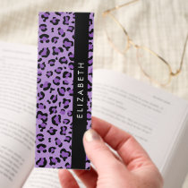 Leopard Print, Spots, Purple Leopard, Your Name Bookmarks
