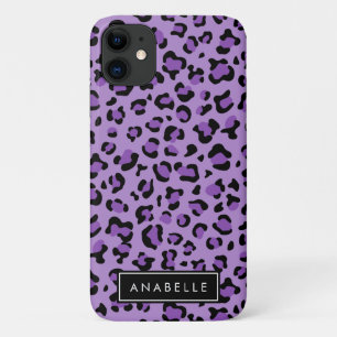 Leopard Print, Spots, Purple Leopard, Your Name iPhone 11 Case