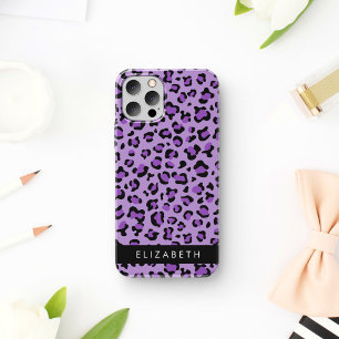 Leopard Print, Spots, Purple Leopard, Your Name iPhone 12 Pro Case