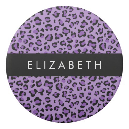 Leopard Print Spots Purple Leopard Your Name Eraser