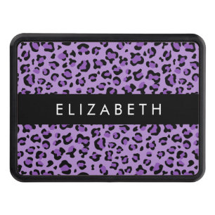 Leopard Print, Spots, Purple Leopard, Your Name Hitch Cover