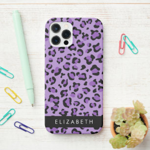 Leopard Print, Spots, Purple Leopard, Your Name iPhone 12 Pro Case