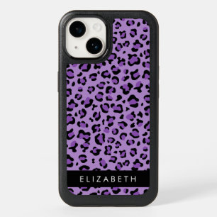 Leopard Print, Spots, Purple Leopard, Your Name OtterBox iPhone 14 Case
