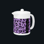 Leopard Print, Spots, Purple Leopard, Your Name Teapot<br><div class="desc">Elegant,  stylish and sophisticated leopard pattern in purple color. Modern and trendy gift,  perfect for the animal print lover in your life. Personalize by adding your name,  nickname,  monogram or initials.</div>