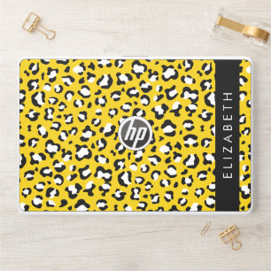 Leopard Print, Spots, Yellow Leopard, Your Name HP Laptop Skin