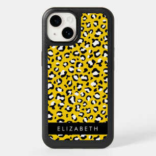 Leopard Print, Spots, Yellow Leopard, Your Name OtterBox iPhone 14 Case