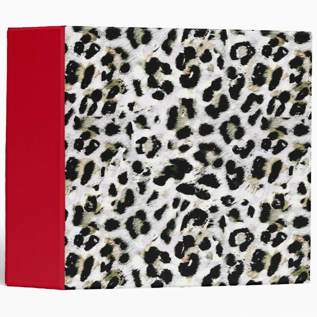 Leopard - print spotted animal-print 3 ring binder (Front/Spine)