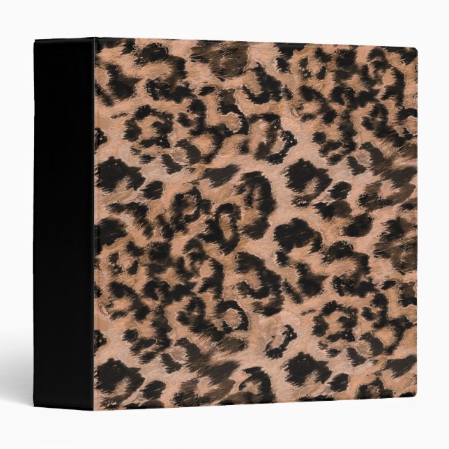 Leopard - print spotted animal-print 3 ring binder (Front/Spine)