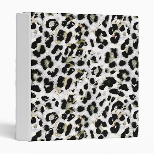 Leopard - print spotted animal-print 3 ring binder (Front/Spine)