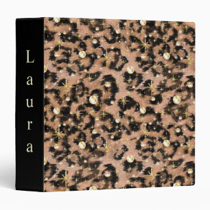 Leopard - print spotted animal-print 3 ring binder