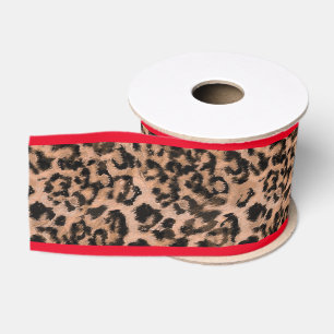 Leopard - print spotted animal-print grosgrain rib ribbon