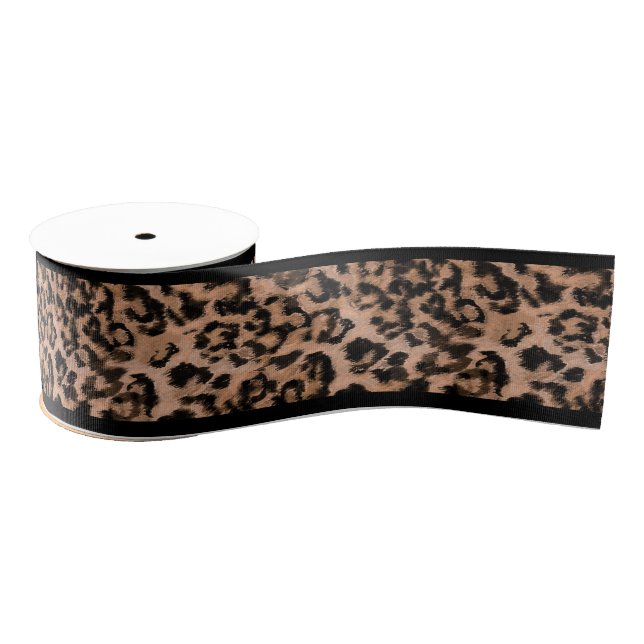Leopard - print spotted animal-print grosgrain ribbon (Spool)