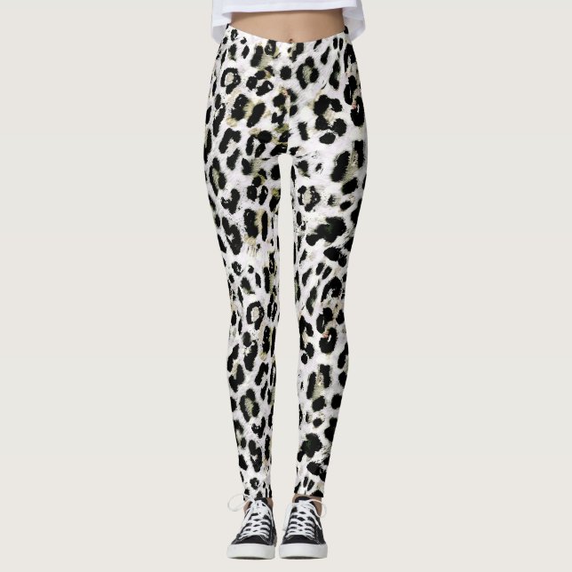 Leopard - print spotted animal-print leggings (Front)