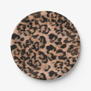 Leopard - print spotted animal-print paper plates
