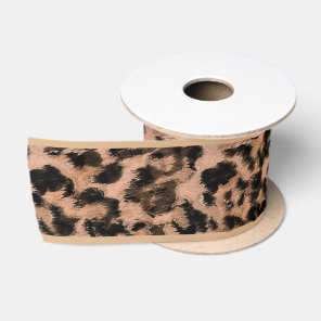Leopard - print spotted animal-print satin ribbon