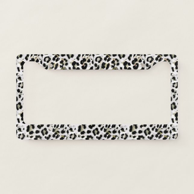 Leopard - print spotted animal-print spots license plate frame (Front)