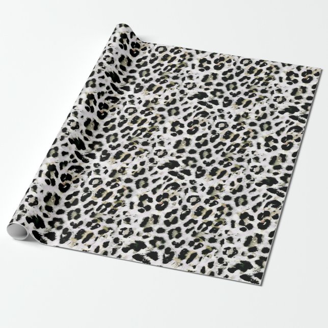 Leopard - print spotted animal-print wrapping paper (Unrolled)