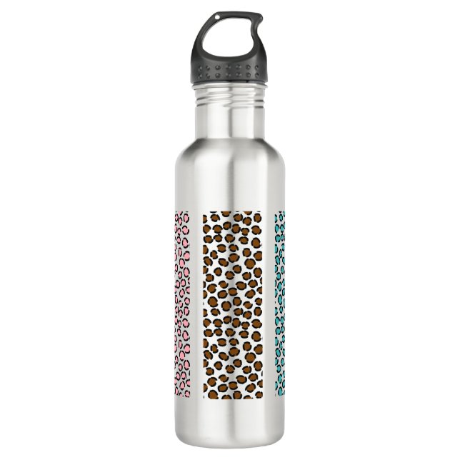 Leopard Print Stainless Steel Water Bottle (Front)