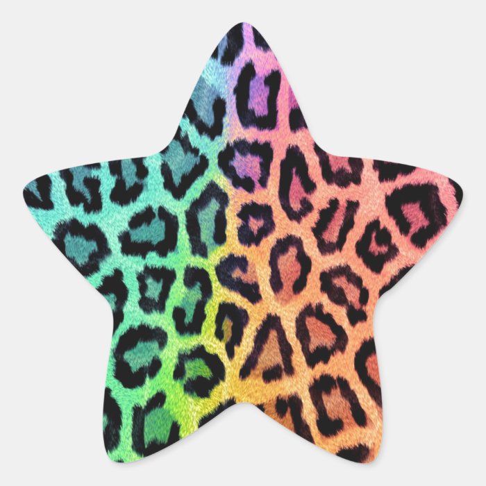 Leopard Print Star Stickers