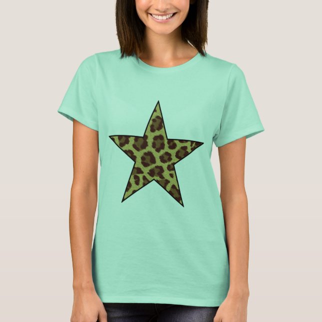 leopard print star tshirt (Front)