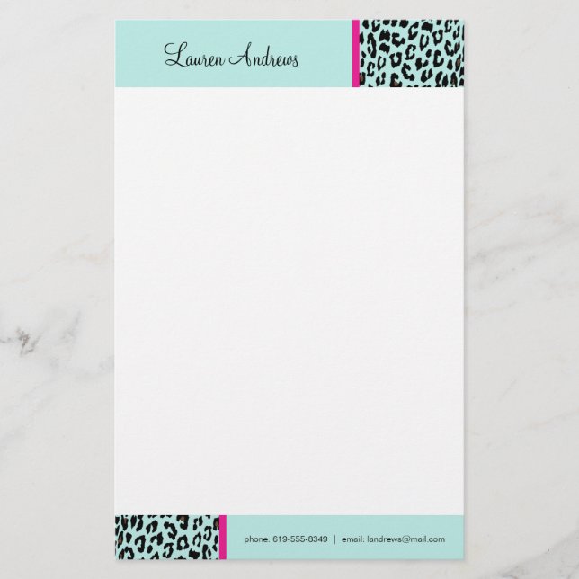 Leopard Print Stationery (Front)