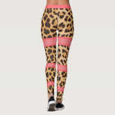 Funky pink and orange leopard cheetah pattern leggings