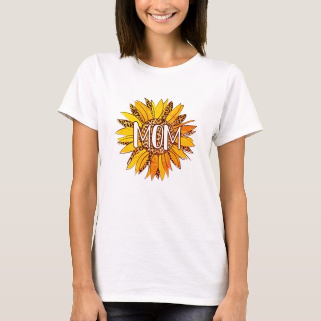 Leopard Print Sunflower MOM T-Shirt (Front)