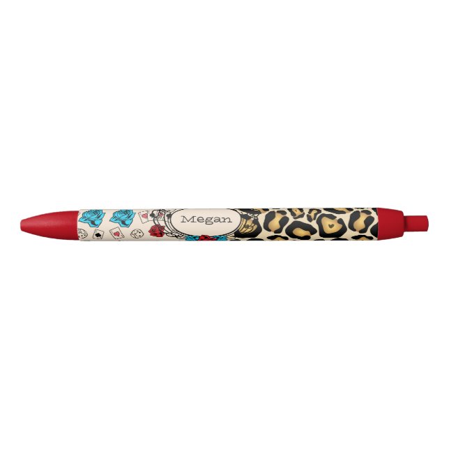 Leopard Print, Tattoo Style Pen (Front)