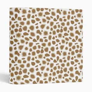 Leopard Print - Taupe Tan and White 3 Ring Binder