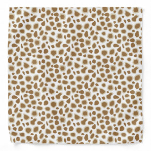 Leopard Print - Taupe Tan and White Bandana