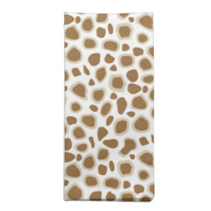 Leopard Print - Taupe Tan and White Cloth Napkin