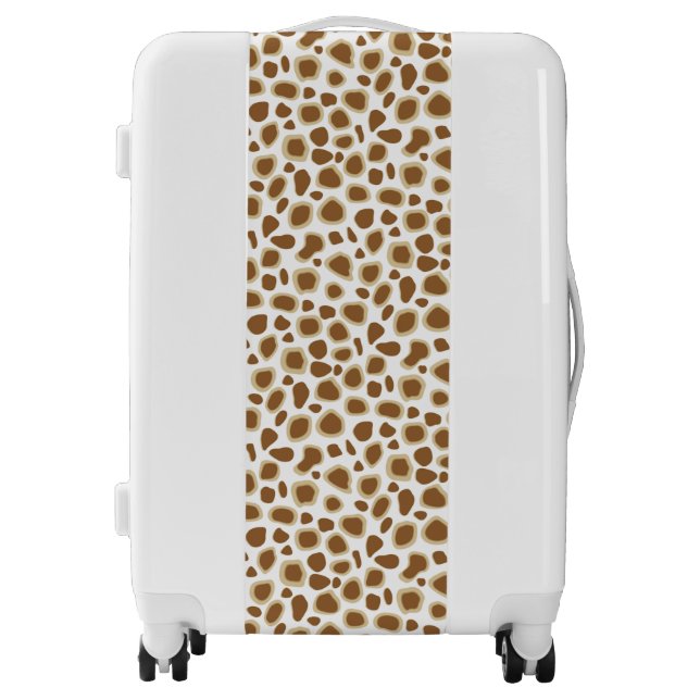Leopard Print - Taupe Tan and White Luggage (Front)
