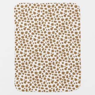 Leopard Print - Taupe Tan and White Swaddle Blanket