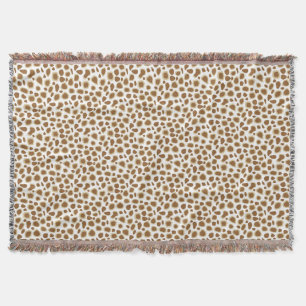 Leopard Print - Taupe Tan and White Throw Blanket