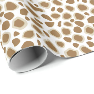 Leopard Print - Taupe Tan and White Wrapping Paper