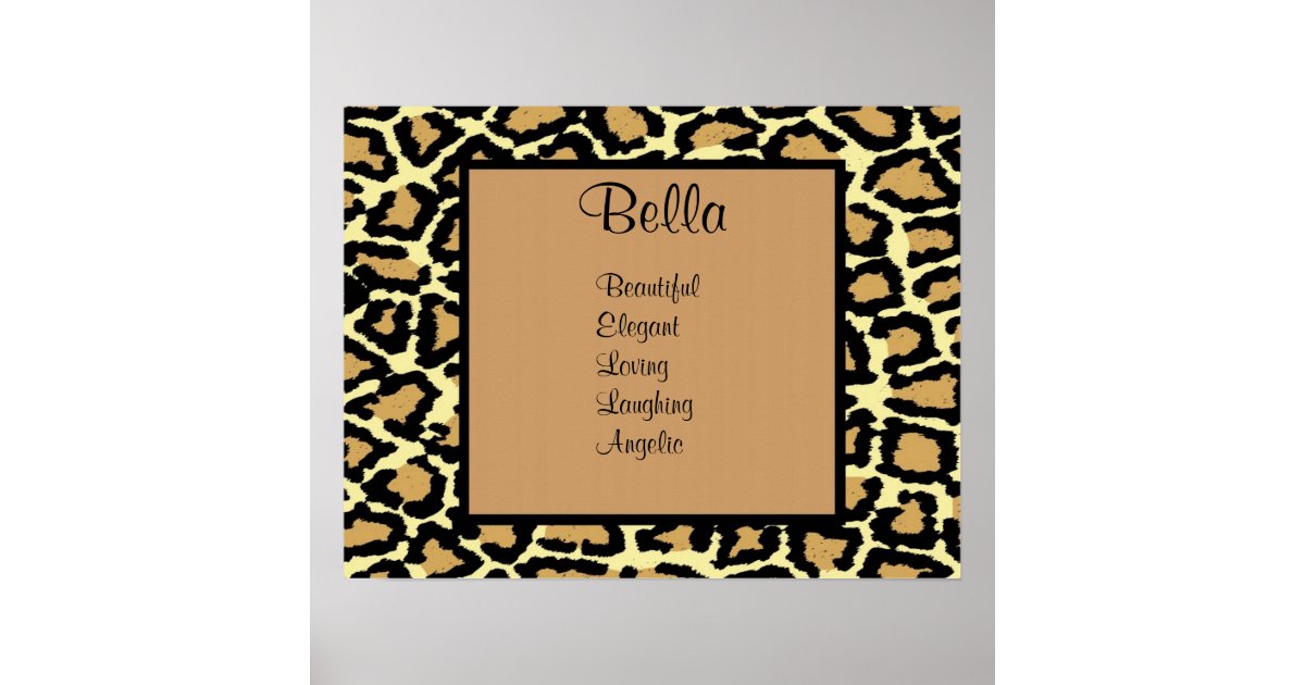 Leopard Print Teen Girl Name Wall Art Poster | Zazzle.com