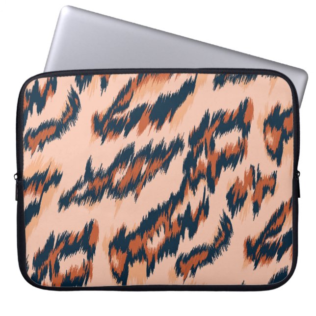 Leopard Print: Textile Seamless Design. Laptop Sleeve (Front)