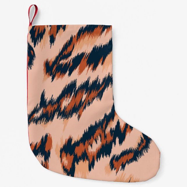 Leopard Print: Textile Seamless Design. Small Christmas Stocking (Front)
